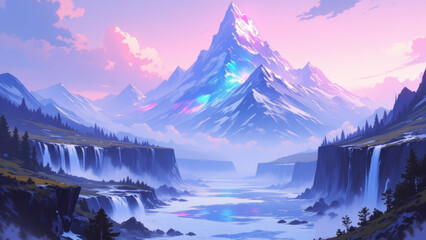 Obraz premium anime wallpaper surreal illustration background..