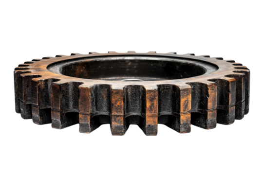 Heavy Machine Gear Wheel Realistic Image Isolated on Transparent Background