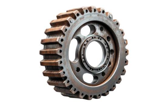 Industrial Gear Wheel from Heavy Machinery Isolated on Transparent Background - Powered by Adobe