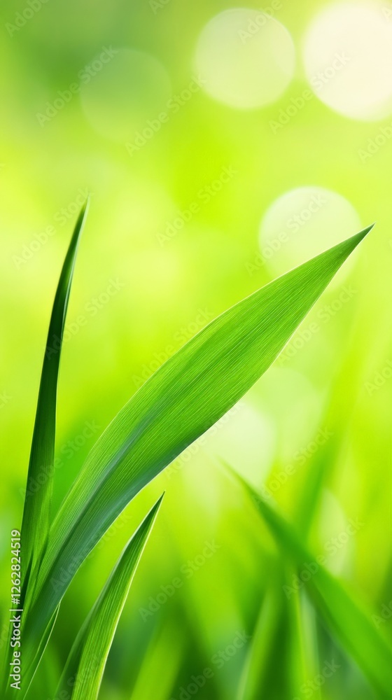 Poster vibrant green blades of grass stretching toward the sunlight create a refreshing and lively springti