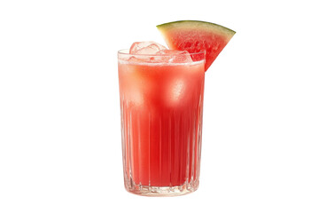 Glass of Fresh Watermelon Juice Realistic Image Isolated on Transparent Background