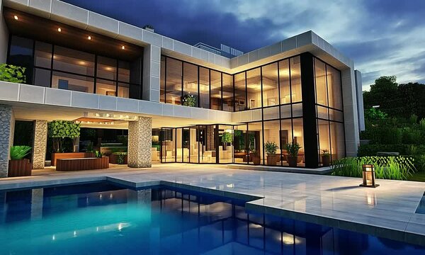 Luxurious Contemporary Mansion with Stunning Pool