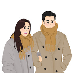 drawing of two young couple