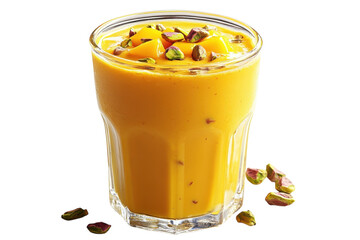 Refreshing Mango Lassi in a Glass Isolated on Transparent Background