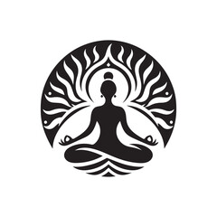 yoga logo silhouette vector on white background 
