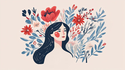 llustration for International Women's Day, with modern graphic elements