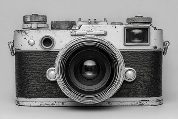 Front view of photo camera, vintage