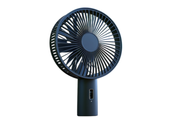 Handheld Portable Fan with Soft Blades Realistic Image Isolated on Transparent Background