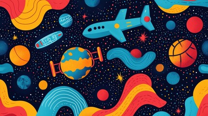 Naklejka premium Colorful Representation of Global Collaboration in High-Fidelity Design