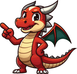 Obraz premium Sweet and Playful Cute Baby Dragon Illustration for Stationery, Stickers, Kids’ Books, and More.