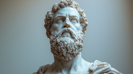 A classically styled bust of a bearded man, intricately carved to emphasize both strength and vulnerability, reflecting the artistic excellence of ancient Rome.
