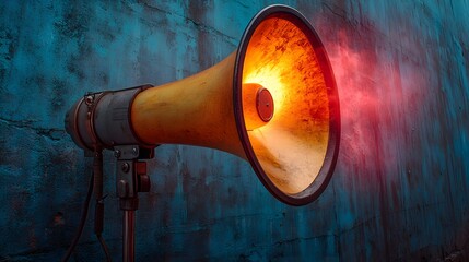 Vibrant Megaphone Projecting Colorful Rays of Empowering Light