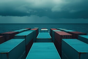 Creative Depiction of Supply Chain Disruption with Containers