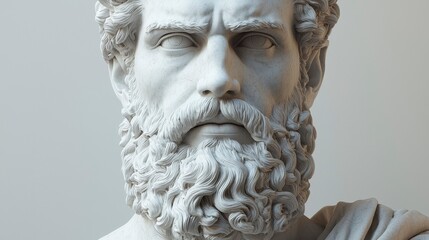 This marble bust showcases the masterful details of bearded facial features, embodying classic artistry that evokes emotions of wisdom and contemplation.