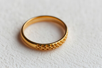 Golden ring shines with unique design, symbol of timeless elegance