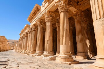 Obraz premium Ancient Roman Columns in a Sunny Courtyard