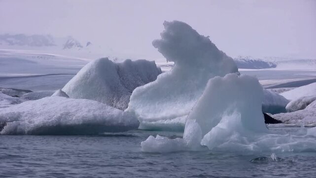 Gletscherlagune, Eissee mit Eisbergen, J&ouml;kuls&aacute;rl&oacute;n in Island