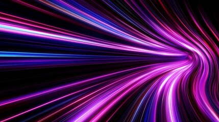 Abstract light trails in vibrant color creating a dynamic motion effect against a dark background