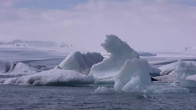 Gletscherlagune, Eissee mit Eisbergen, J&ouml;kuls&aacute;rl&oacute;n in Island