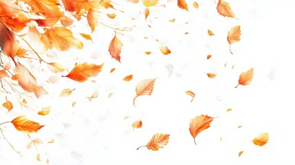 Realistic autumn leaves collection: vibrant red, orange, and yellow fall foliage isolated on white background