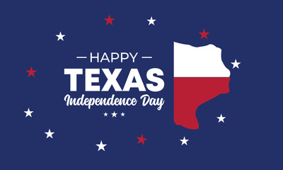 Texas Independence Day. Texas flag.Texas Independence Day lettering card