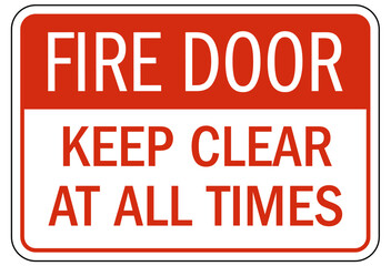 Fire door do not block sign