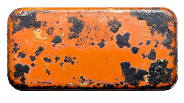 a square piece of metal with orange and black paint on it PNG image, PNG file, Generative art.