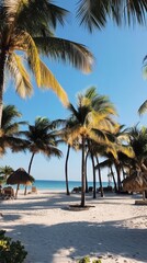Obraz premium Tropical Beach Paradise with Palm Trees