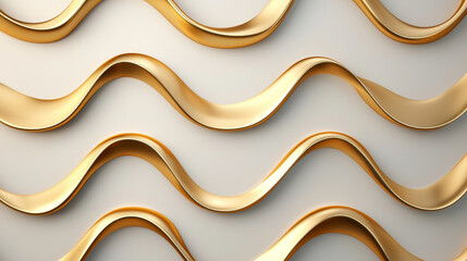 Abstract gold waves flow elegantly across neutral surface creating rhythm