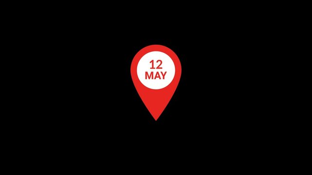 12 May Date Location pin Animation