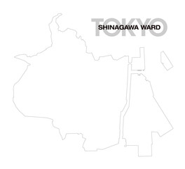 東京都品川区の白地図