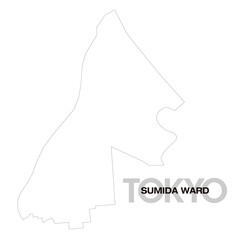 東京都墨田区の白地図