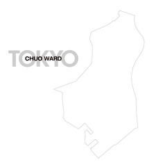 東京都中央区の白地図