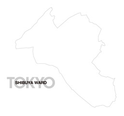 東京都渋谷区の白地図