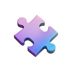 Obraz premium Gradient Puzzle Piece, A Symbol of Problem Solving and Strategic Thinking, Isolated on White Background Cutout