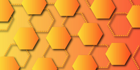 Luxury hexagonal abstract black metal background with golden light lines. Dark 3d geometric texture illustration. Black Hexagonal Pattern Metallic background with black and gold 3d