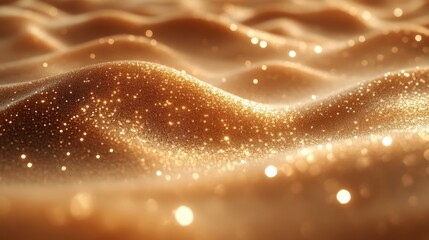 Golden glitter texture background, shimmering waves