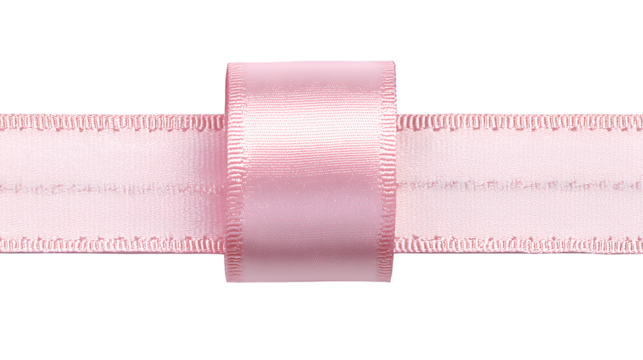 a pink ribbon with a silver ruler on a transparent background, PNG image, PNG file, Generative art. - Powered by Adobe