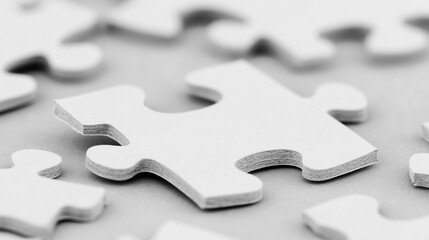 Close-Up of a Single Jigsaw Puzzle Piece Under Soft Studio Lighting 