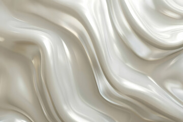 Smooth, flowing fabric texture in soft beige tones, creating an elegant and luxurious background