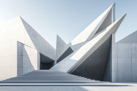 modern office building with blue sky - Powered by Adobe