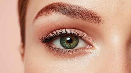 Fototapeta premium Naturally Arched Eyebrows with Modern Enhancements and Elegant Makeup