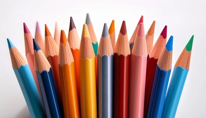 Fototapeta premium colored pencils on white background