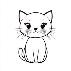Obraz premium Cute cartoon cat illustration perfect for children's books and playful designs. isolated on white background.