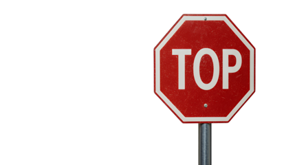 a red and white stop sign against a transparent background, PNG image, PNG file, Generative art.