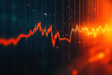 Abstract financial graph with uptrend arrows line