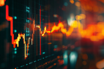 Abstract financial graph with uptrend arrows line