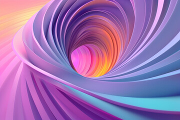 Obraz premium Abstract colorful spiral tunnel with gradient hues, evoking a sense of depth and motion