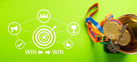 Win win strategy concept. Business