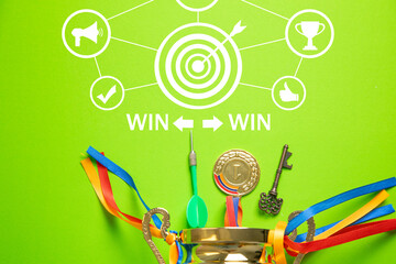 Win win strategy concept. Business